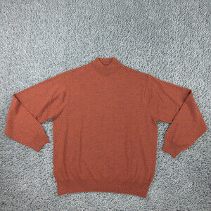 Jos A Bank Sweater Mens Large Brown Heather Wool Long Sleeve Pullover